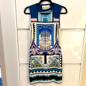 COPY - Mary Kkatrantzou stretch Lycra fitted print dress